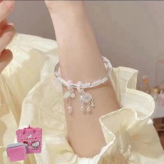 Silver Peace Lock Bracelet